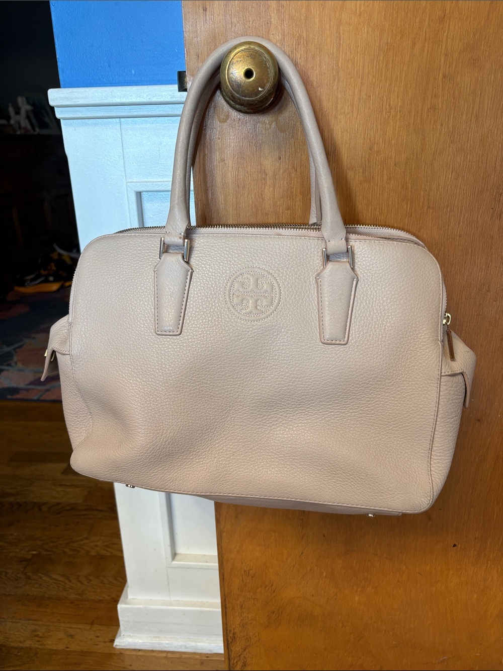 Tory Burch Blush Pebbled Leather Satchel